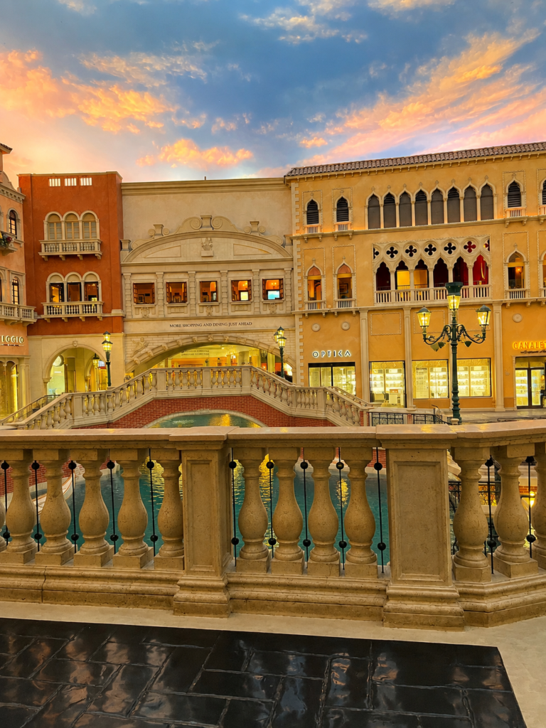 Grand Canal and gondolas inside The Venetian Las Vegas