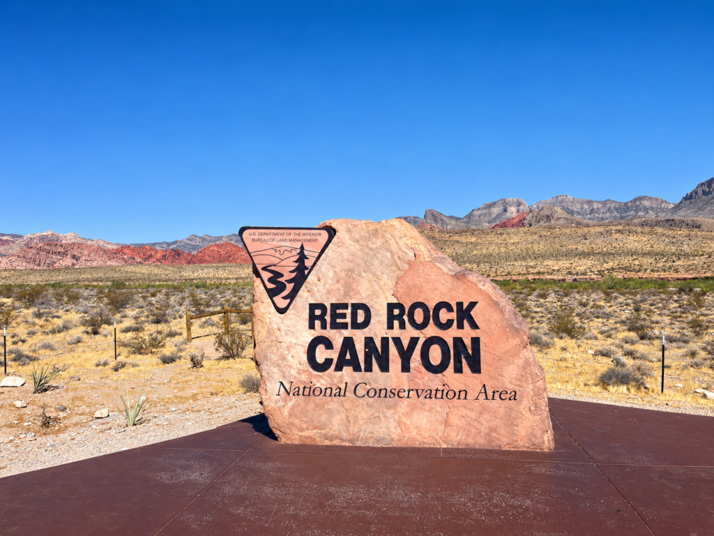 Red Rock Canyon National Conservation Area 입구 표지판