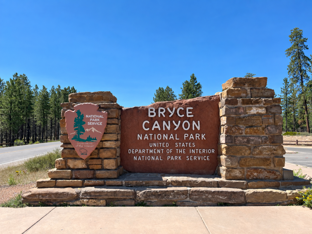 Bryce Canyon National Park 입구 표지판